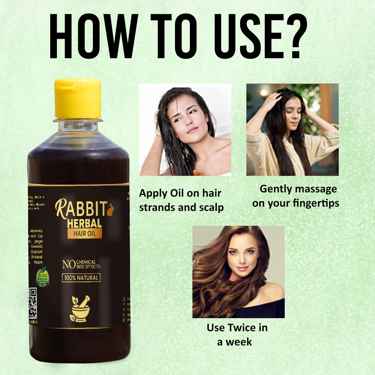 Rabit Herbal Hair Oil - 100% Effective!